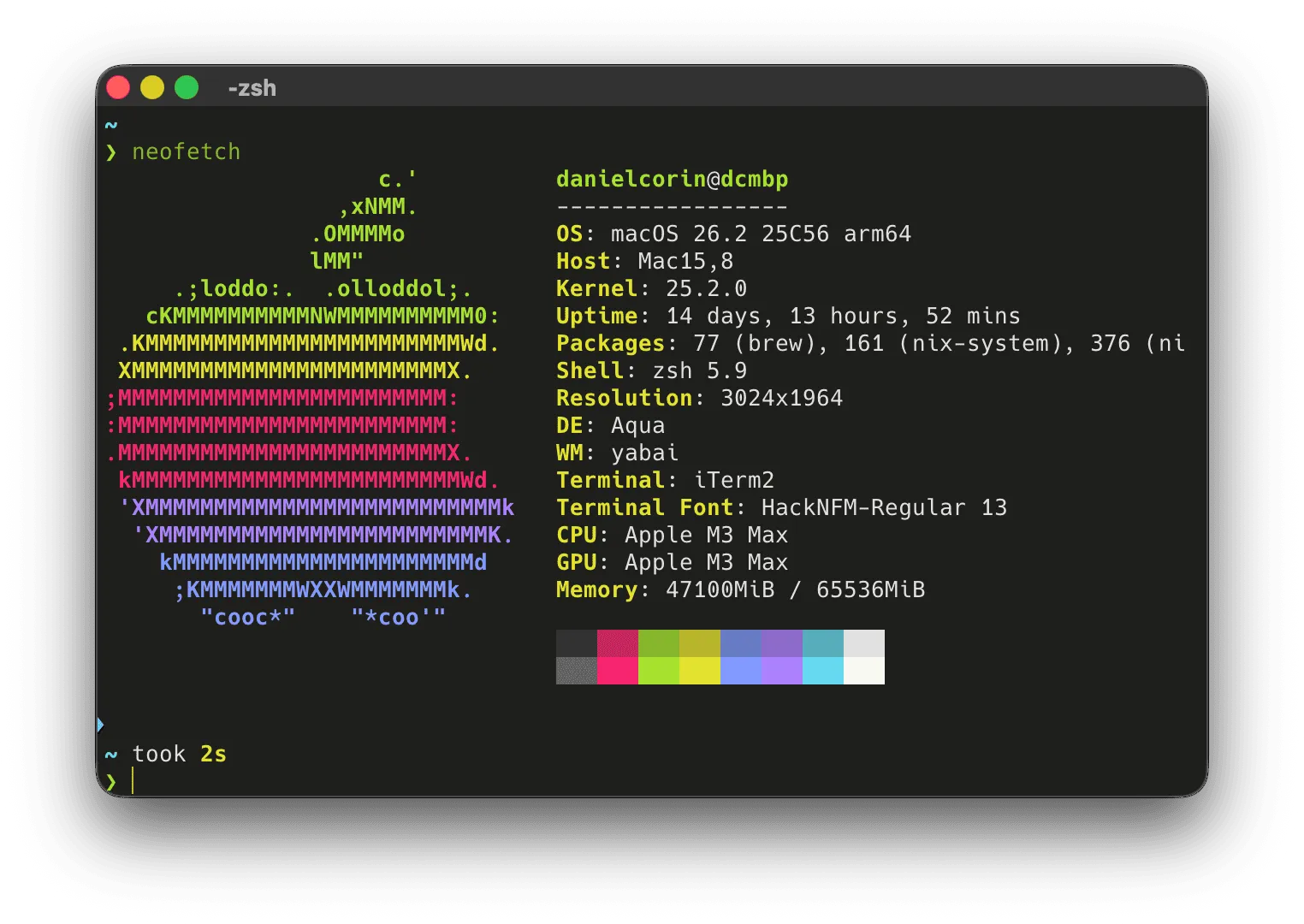 neofetch output for my system