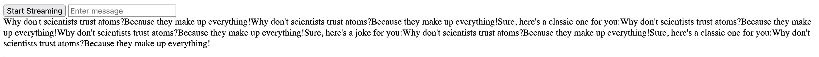 Language model streaming without close