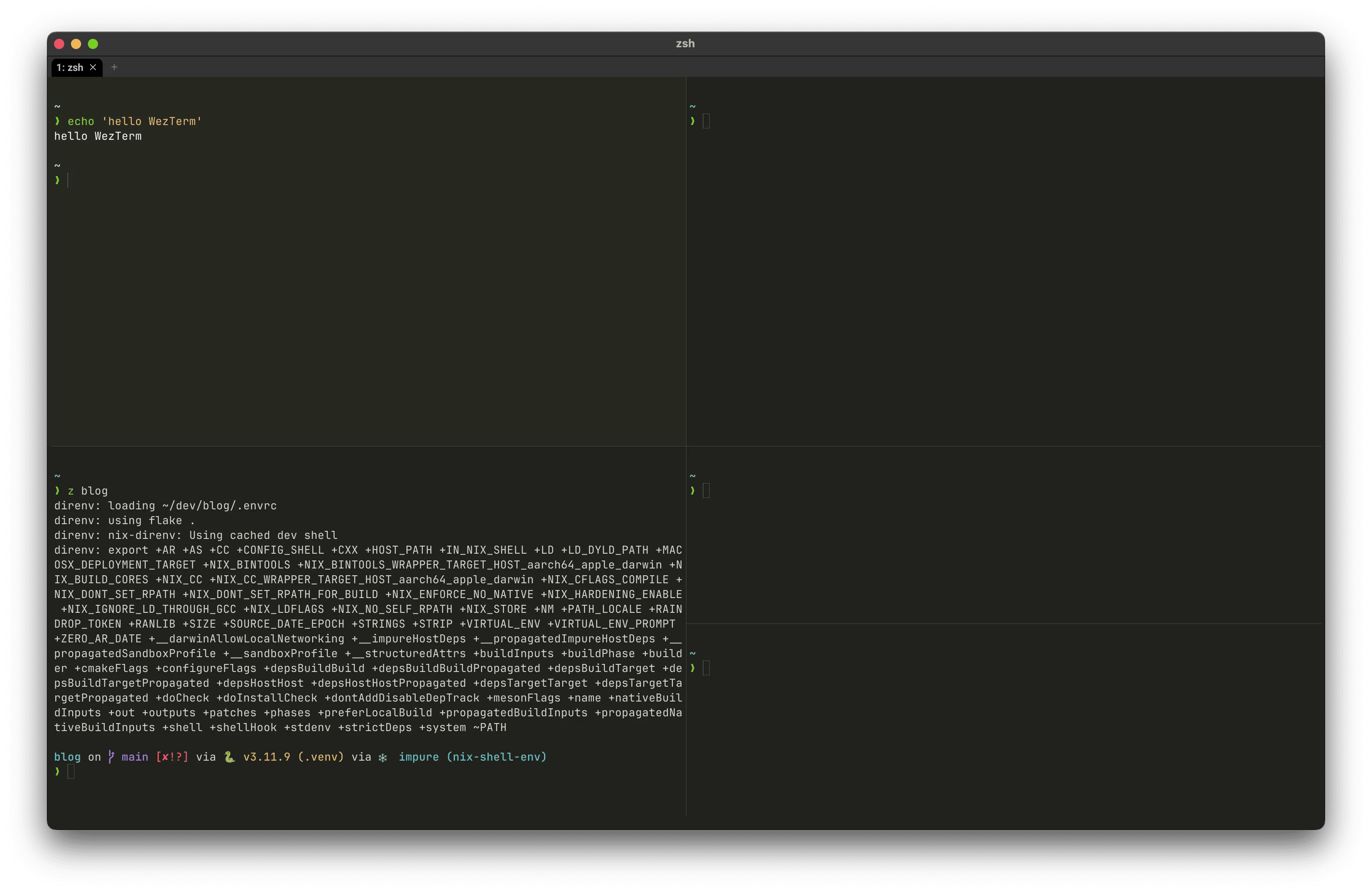 my starting WezTerm terminal setup
